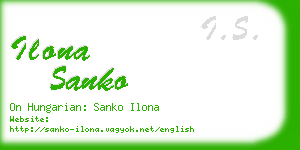 ilona sanko business card